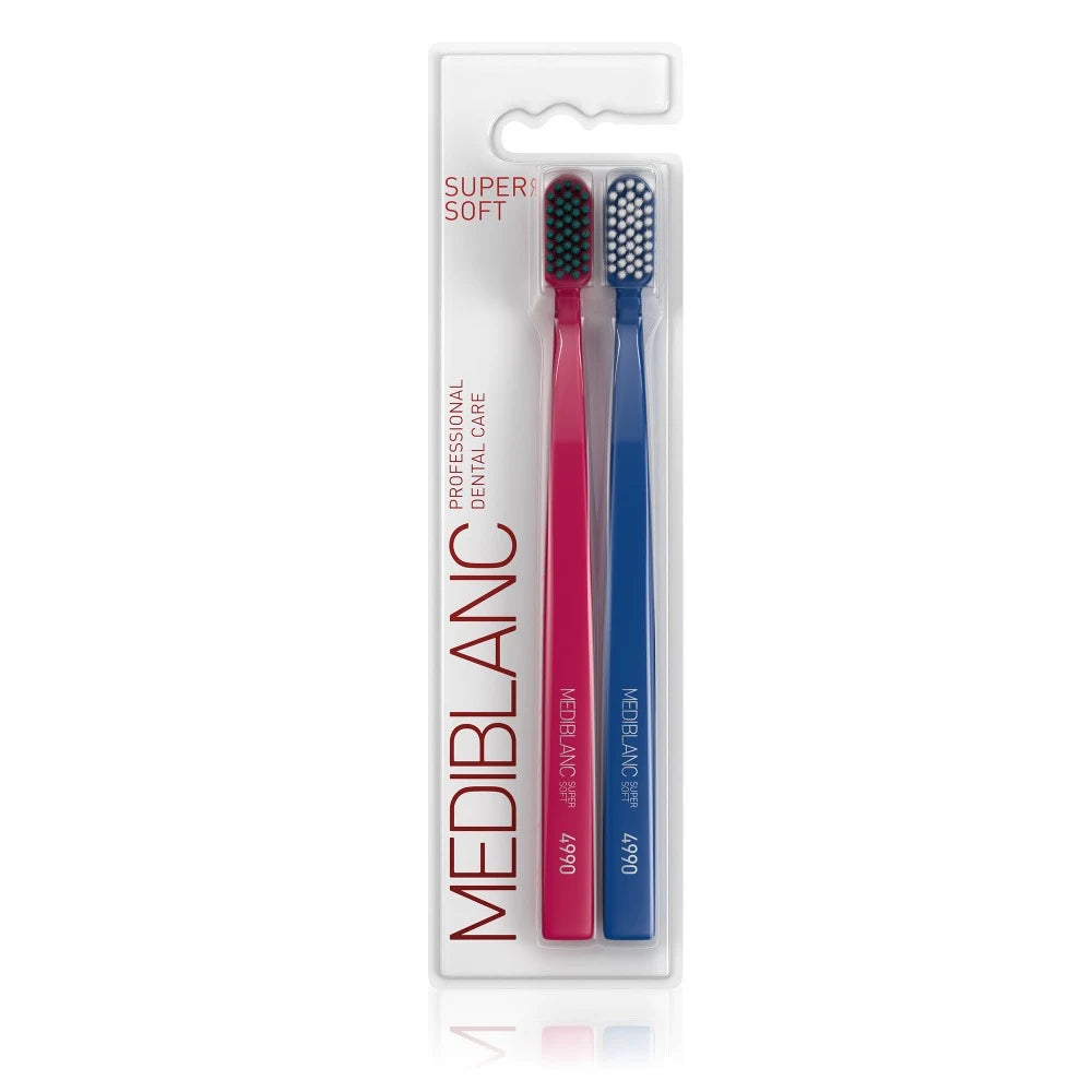 MEDIBLANC 4990 Super Soft Toothbrushes 2-Pack toothbrushes in pack