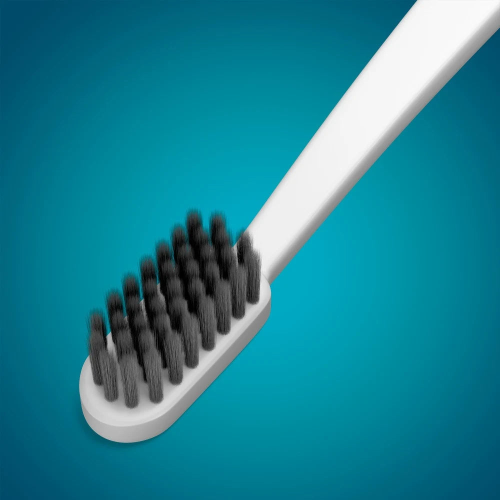 MEDIBLANC Carbon Bristles Toothbrushes 4-Pack brush head close-up