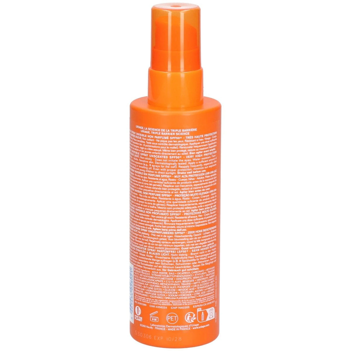Uriage Bariésun Invisible Spray Fragrance-Free SPF50+ 200ml back